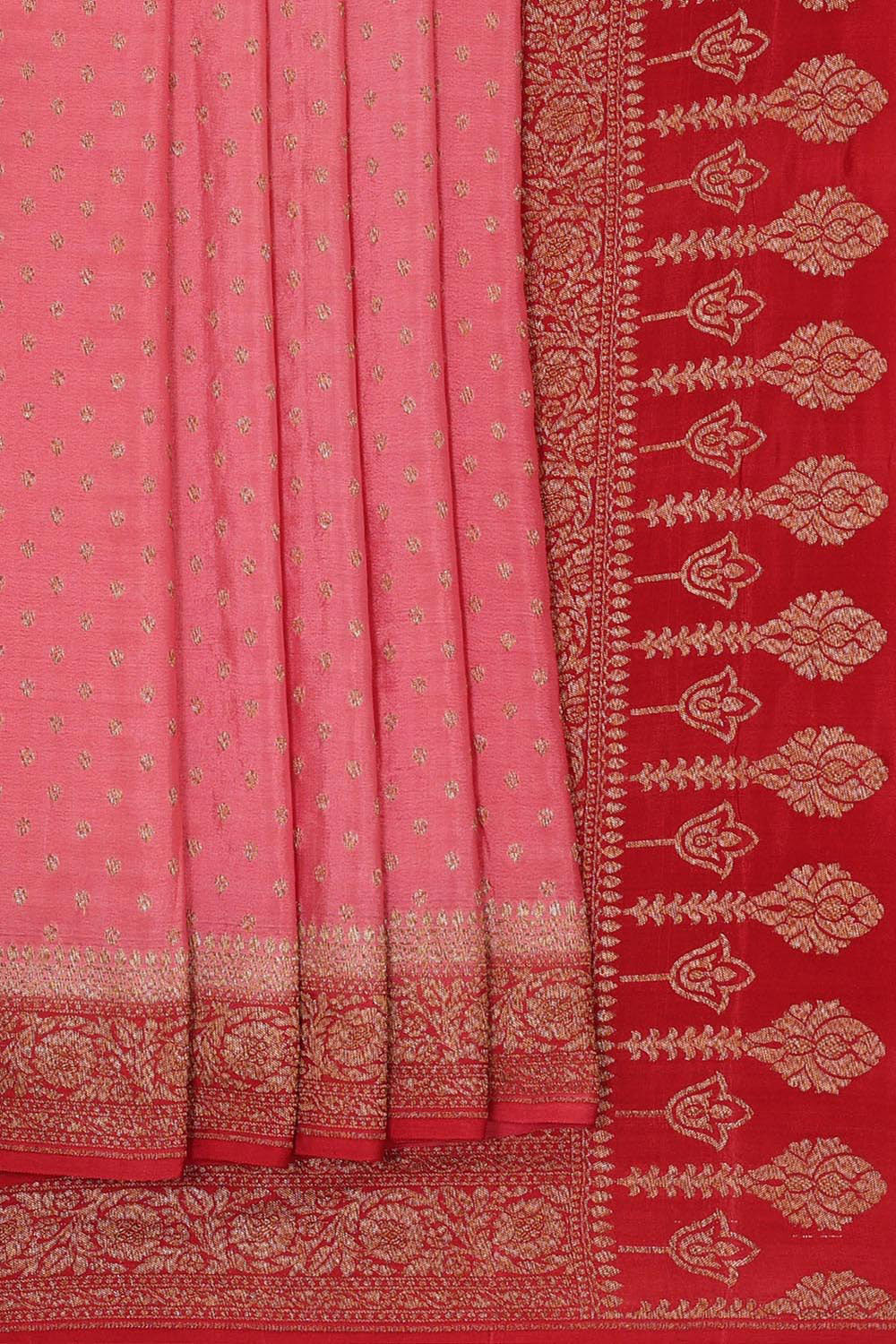 Banarasi Crepe Pink Saree