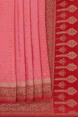 Image of Banarasi Crepe Pink Saree