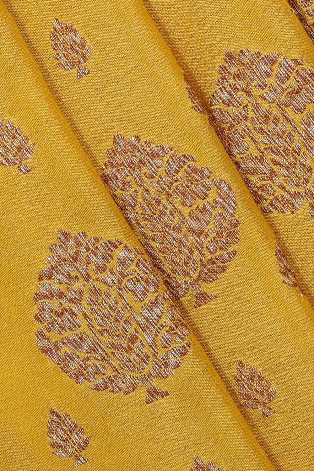 Image of Banarasi Crepe Yellow Saree