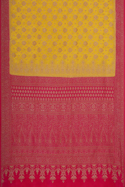 Image of Banarasi Crepe Yellow Saree