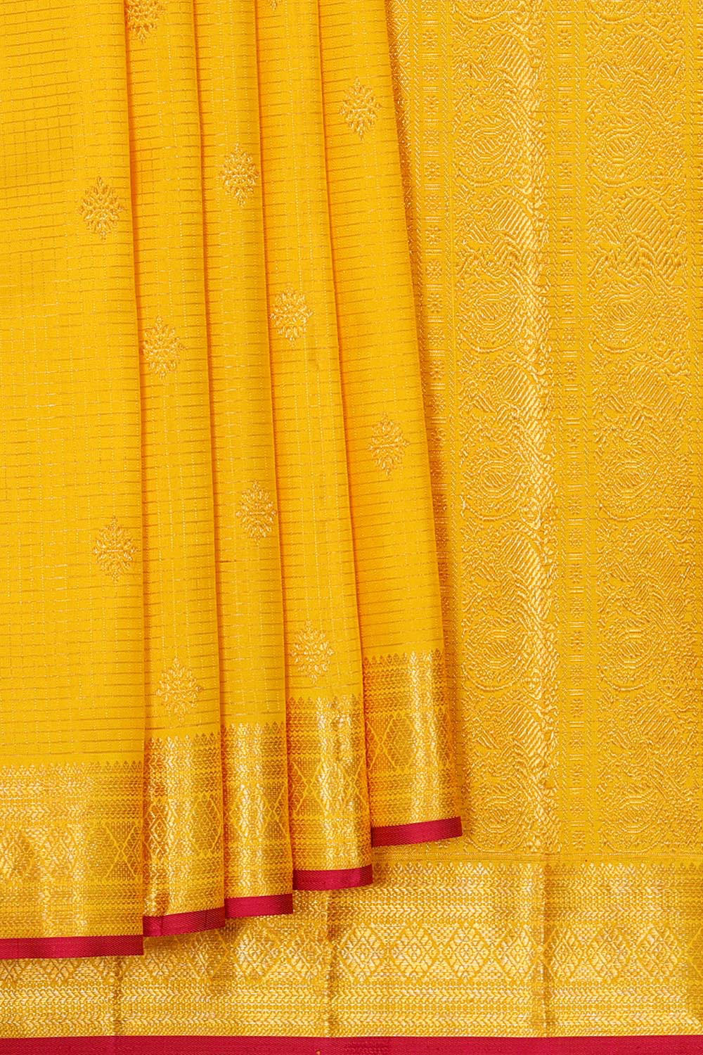 Image of Kanchipattu Haldi Yellow Brocade Saree
