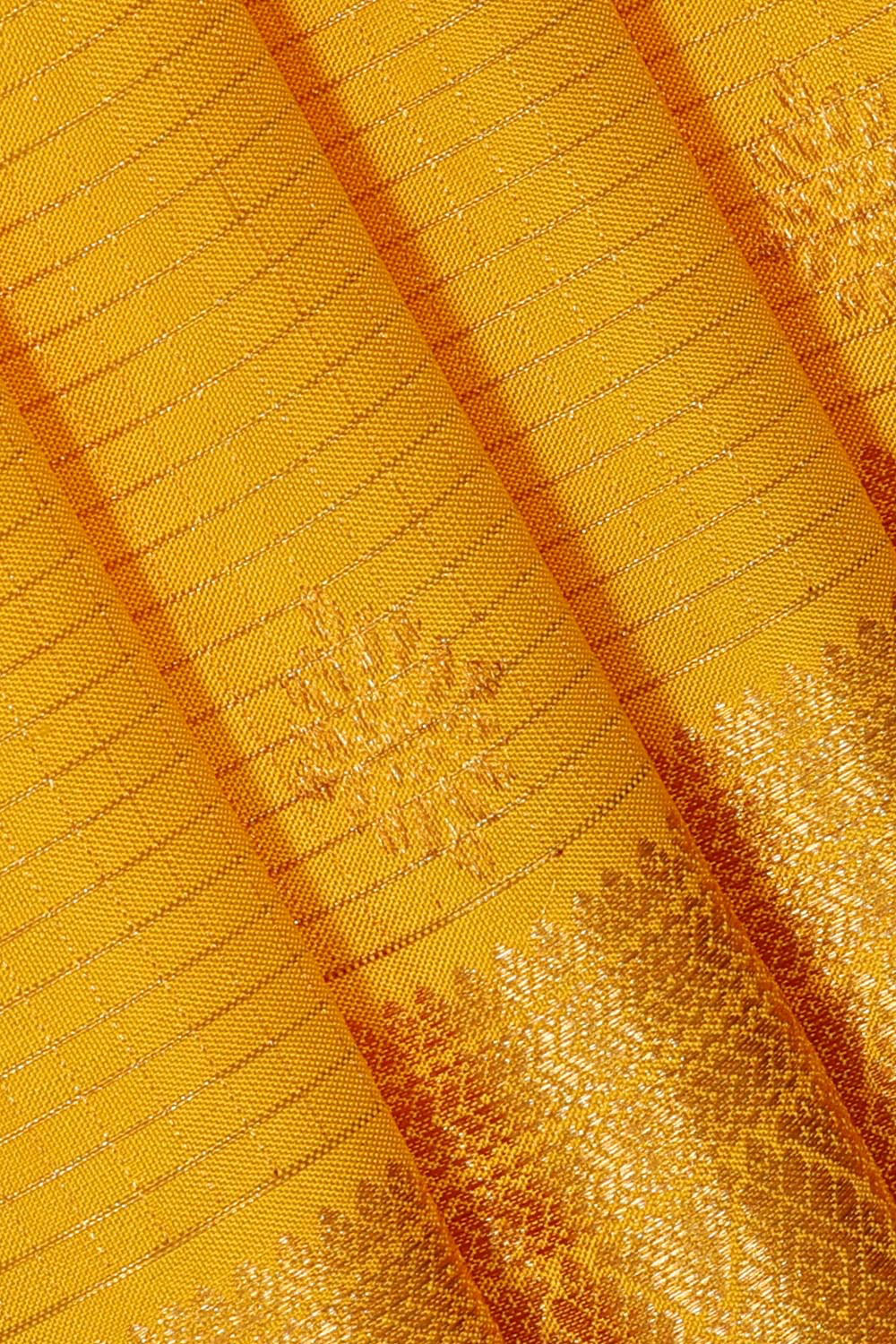 Kanchipattu Haldi Yellow Brocade Saree