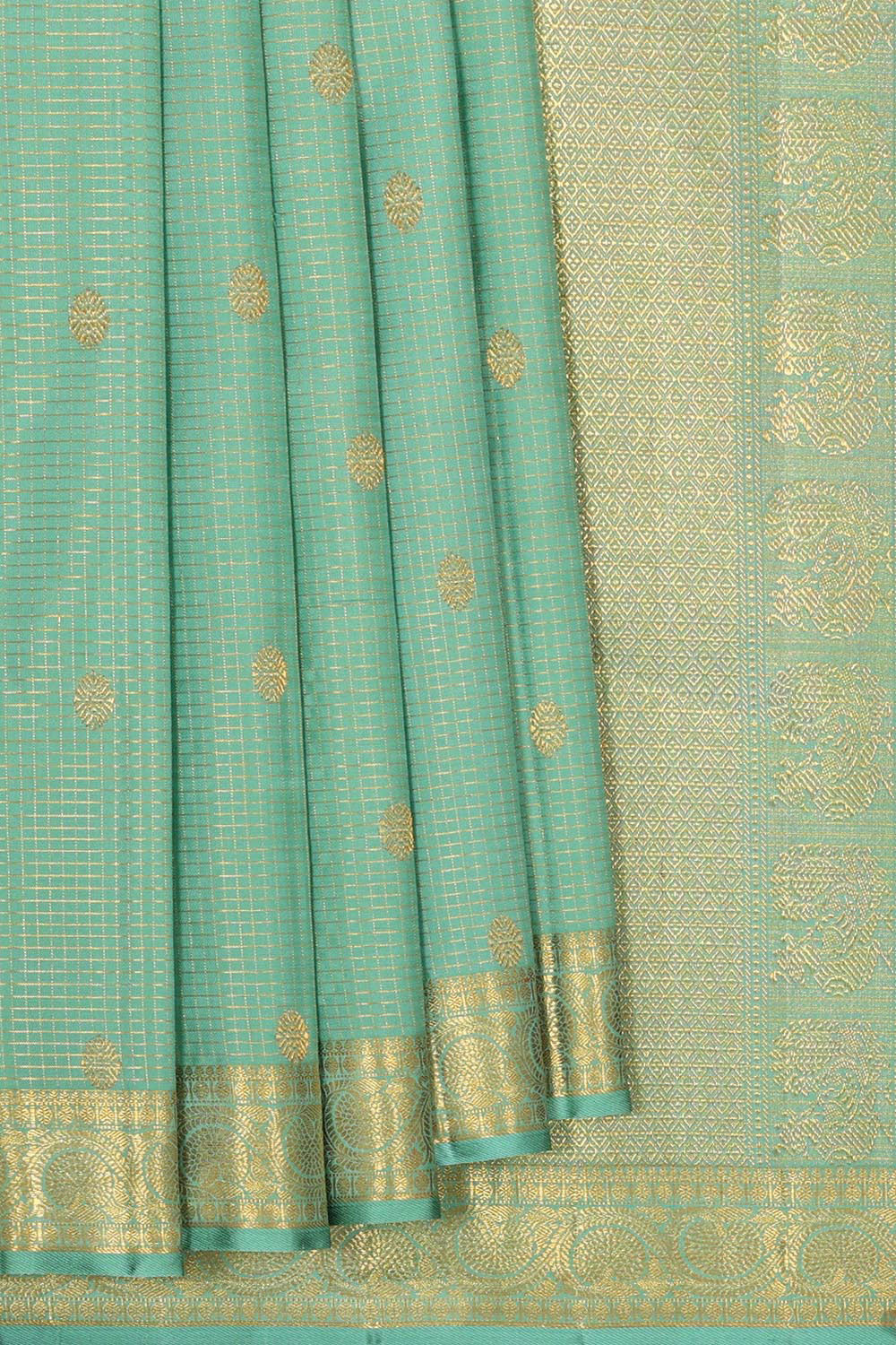 Collection of Kanchipattu Light Sea Green Brocade Saree in a gallery layout