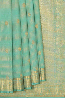 Collection of Kanchipattu Light Sea Green Brocade Saree in a gallery layout