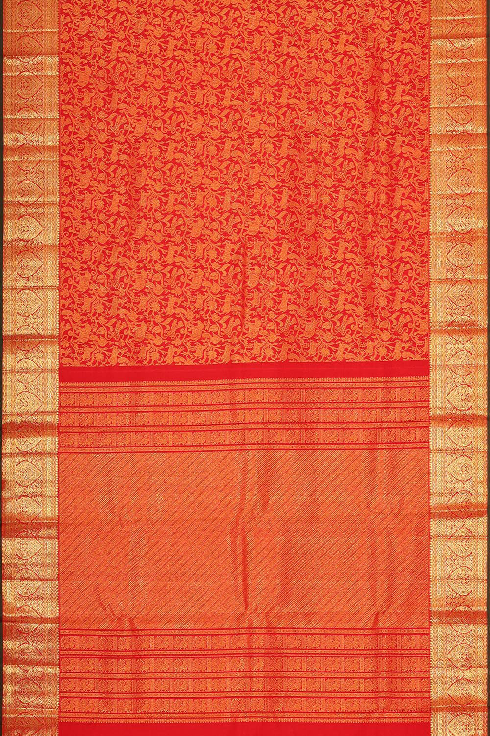 Collection of Kanchipattu Red Brocade Saree in a gallery layout