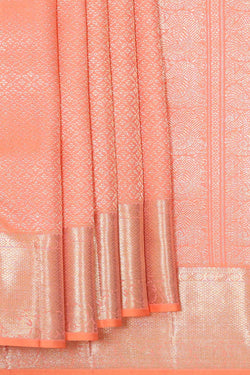 Collection of Kanchipattu Peach Brocade Saree in a gallery layout