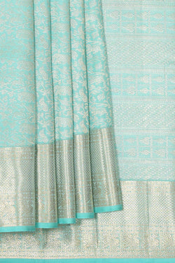 Collection of Kanchipattu Light Blue Brocade Saree in a gallery layout