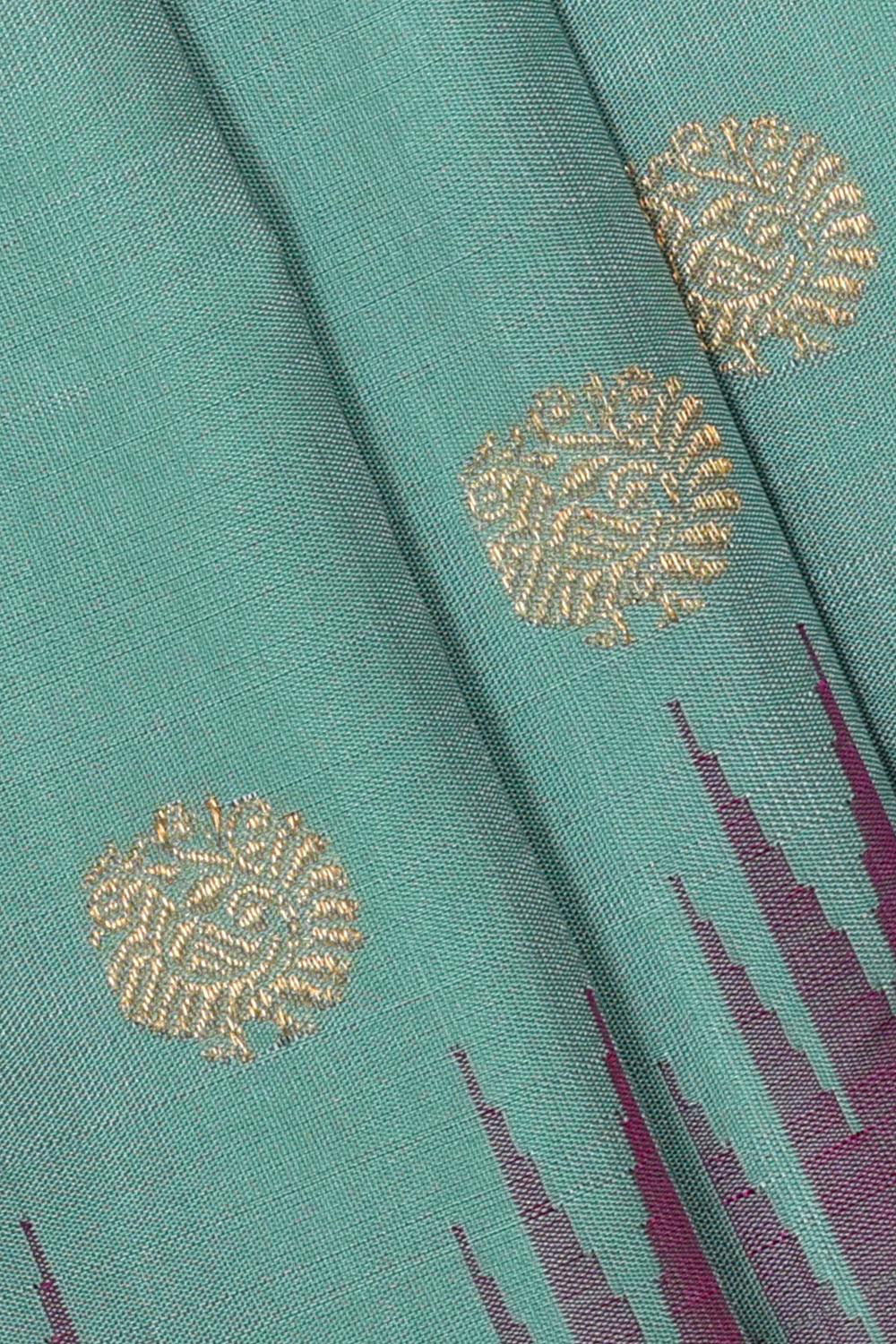 Collection of Kanchipattu Dull Green Brocade Saree in a gallery layout