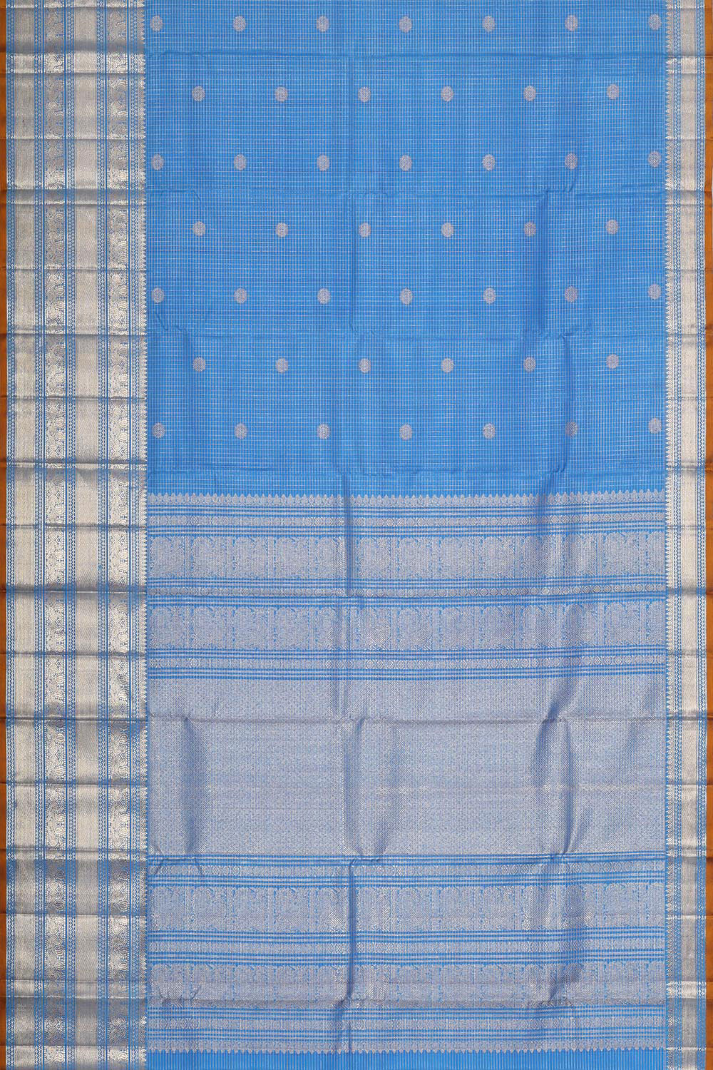 Collection of Kanchipattu Electric Blue Brocade Saree in a gallery layout