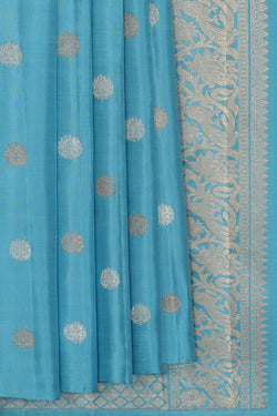 Collection of Kanchipattu Blue Brocade Saree in a gallery layout