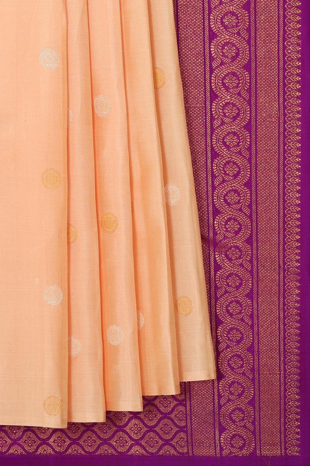 Collection of Kanchipattu Light Peach Brocade Saree in a gallery layout