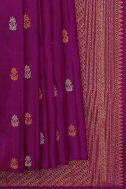 Collection of Kanchipattu Magenta Purple Brocade Saree in a gallery layout