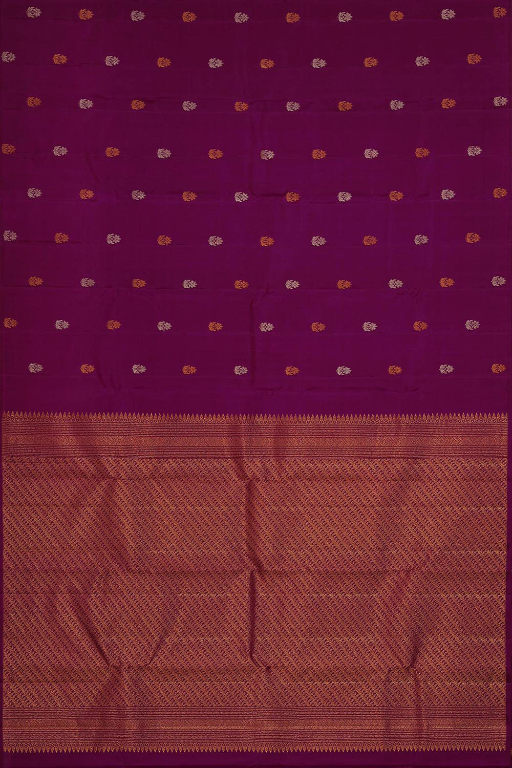 Collection of Kanchipattu Magenta Purple Brocade Saree in a gallery layout