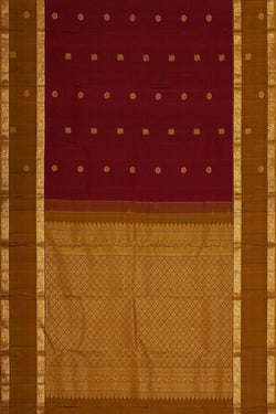 Collection of Kanchipattu Dark Red Brocade Saree in a gallery layout