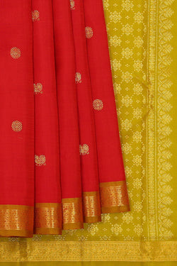 Collection of Kanchipattu Red Brocade Saree in a gallery layout