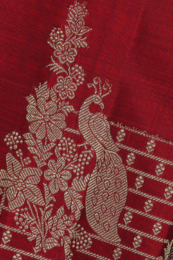 Collection of Kanchipattu Dark Red Brocade Saree in a gallery layout