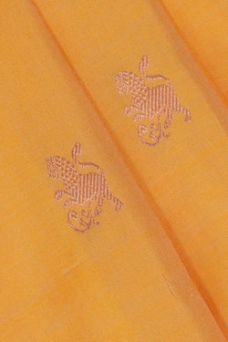 Image of Kanchipattu Mustard Yellow Brocade Saree