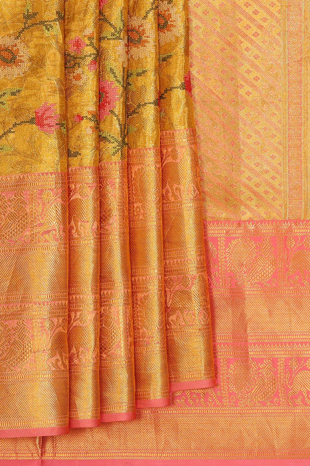 Collection of Kanchipattu Gold Embroidered Saree in a gallery layout