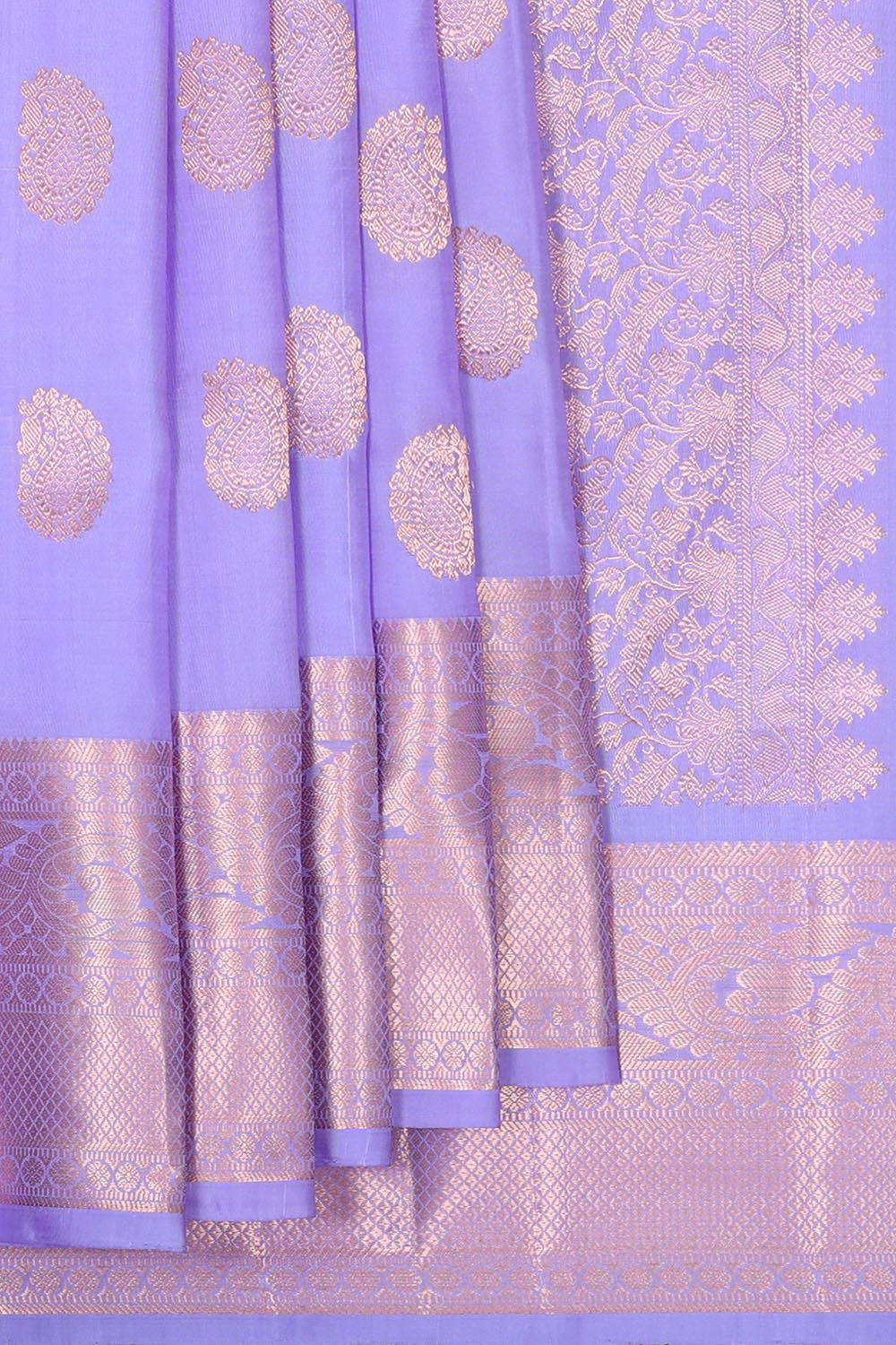 Collection of Kanchipattu Lavender Brocade Saree in a gallery layout