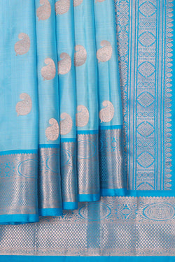 Collection of Kanchipattu Light Blue Brocade Saree in a gallery layout