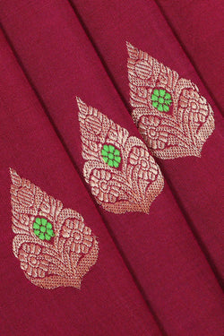 Collection of Kanchipattu Burgundy Brocade Saree in a gallery layout