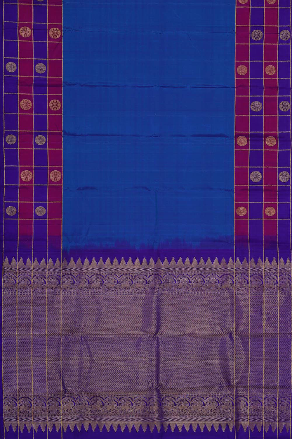 Kanchipattu Royal Blue Brocade Saree