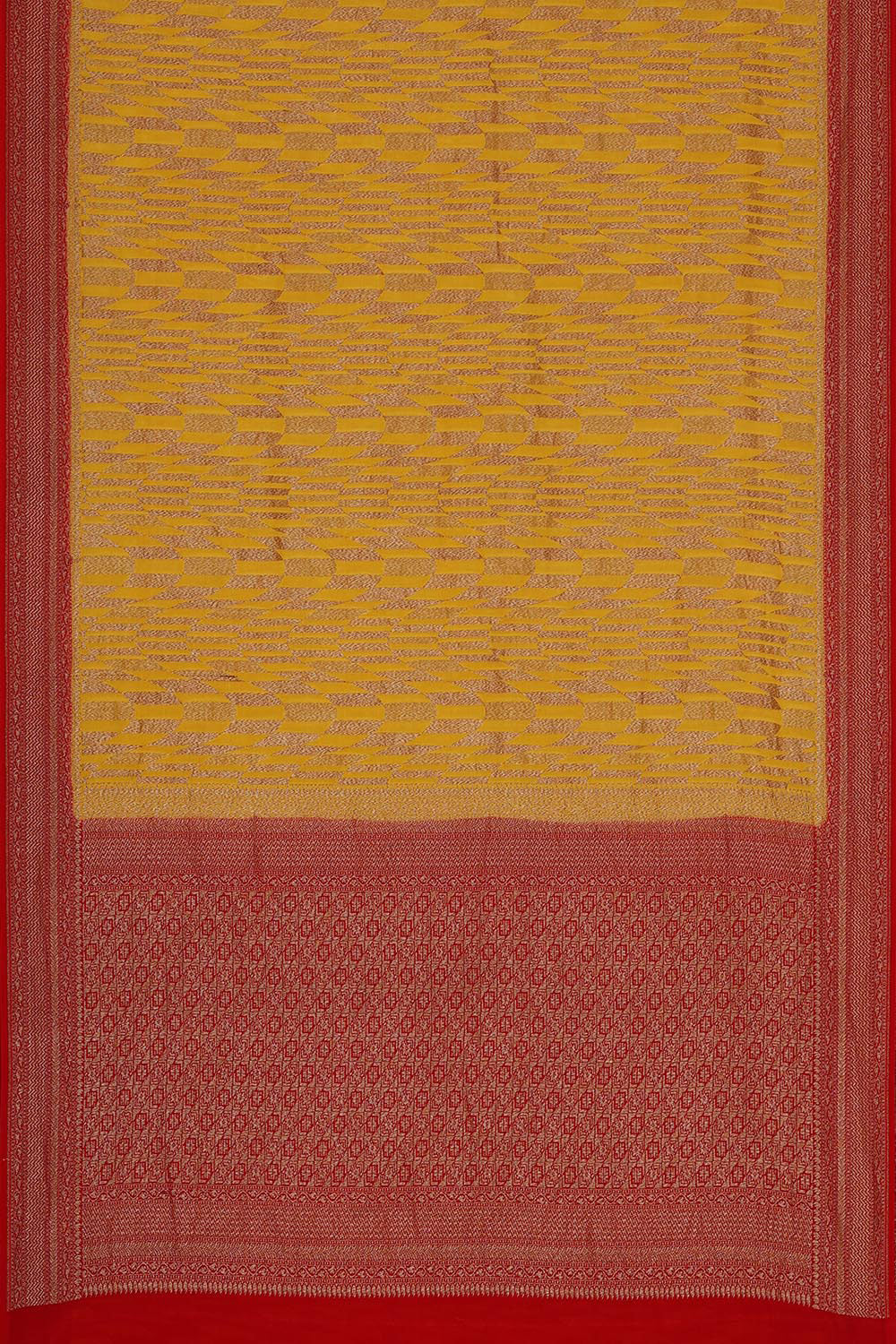 Image of Banarasi Georgette Yellow Saree