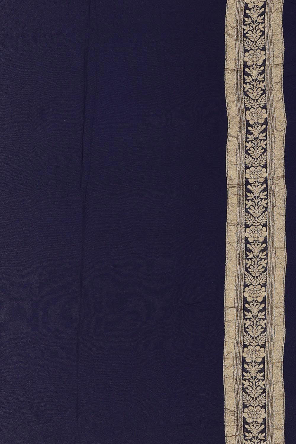 Collection of Banarasi Georgette Navy Blue Saree in a gallery layout