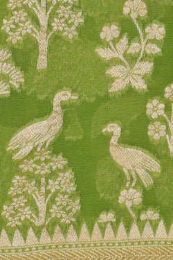 Image of Banarasi Georgette Parrot Green Saree