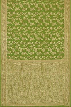 Image of Banarasi Georgette Parrot Green Saree