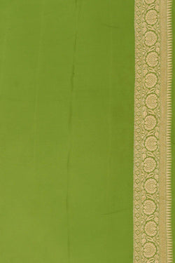 Image of Banarasi Georgette Parrot Green Saree