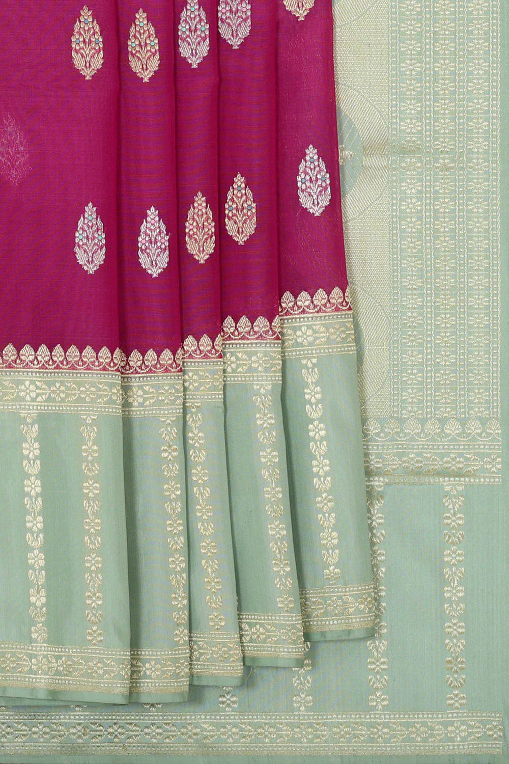 Banarasi Kora Magenta Saree