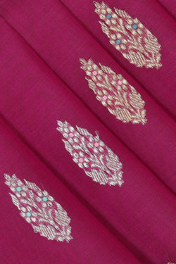 Image of Banarasi Kora Magenta Saree