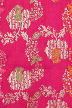 Collection of Banarasi Silk Rani Pink Saree in a gallery layout