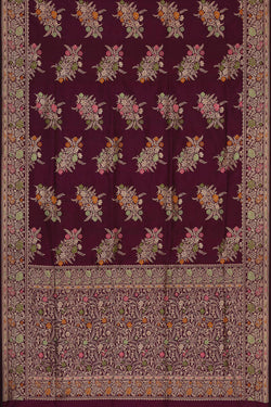 Image of Banarasi Katan Silk Violet Saree