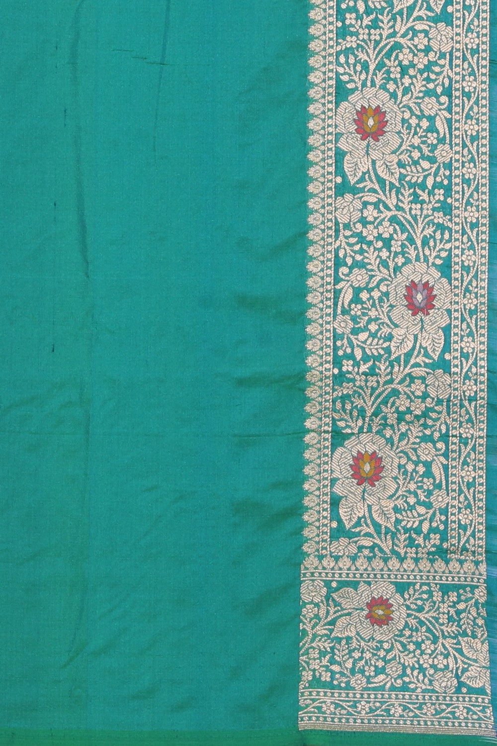 Banarasi Katan Silk Emerald-Green Saree