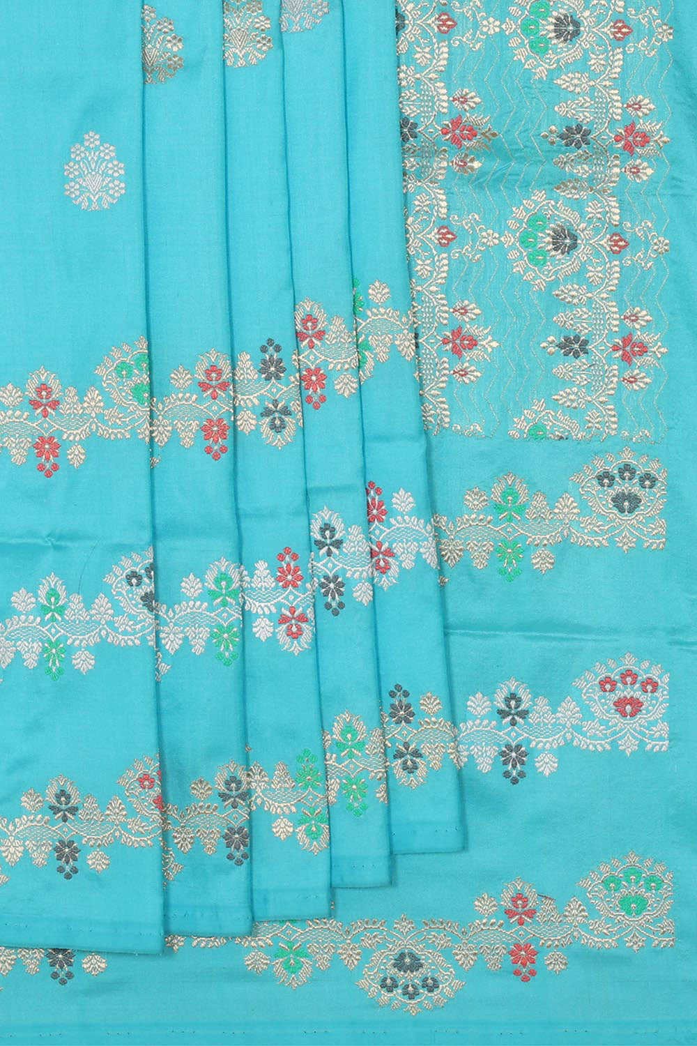 Collection of Banarasi Silk Sky Blue Saree in a gallery layout