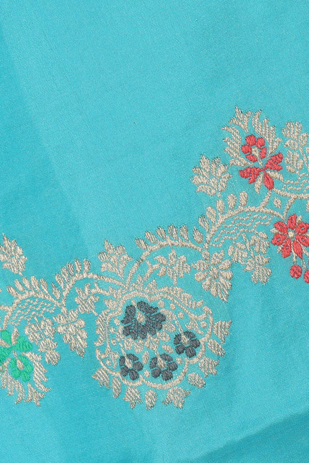 Collection of Banarasi Silk Sky Blue Saree in a gallery layout