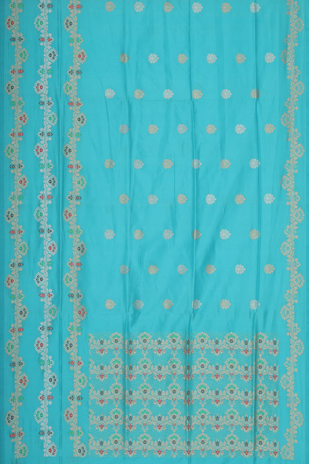 Collection of Banarasi Silk Sky Blue Saree in a gallery layout