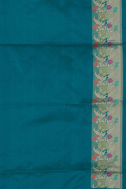 Collection of Banarasi Silk Teal Blue Saree in a gallery layout