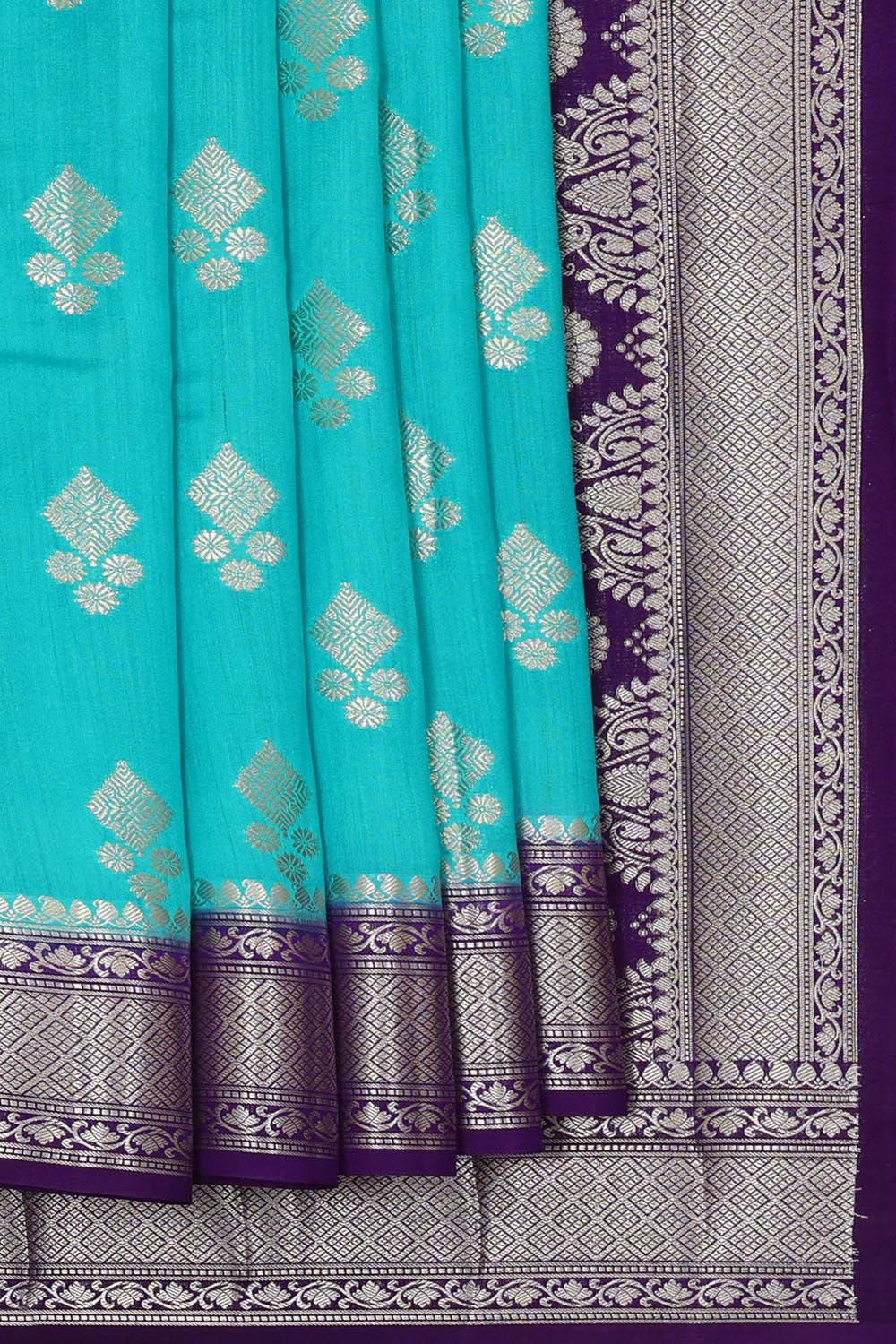 Banarasi Chiniya Silk Sky Blue Saree