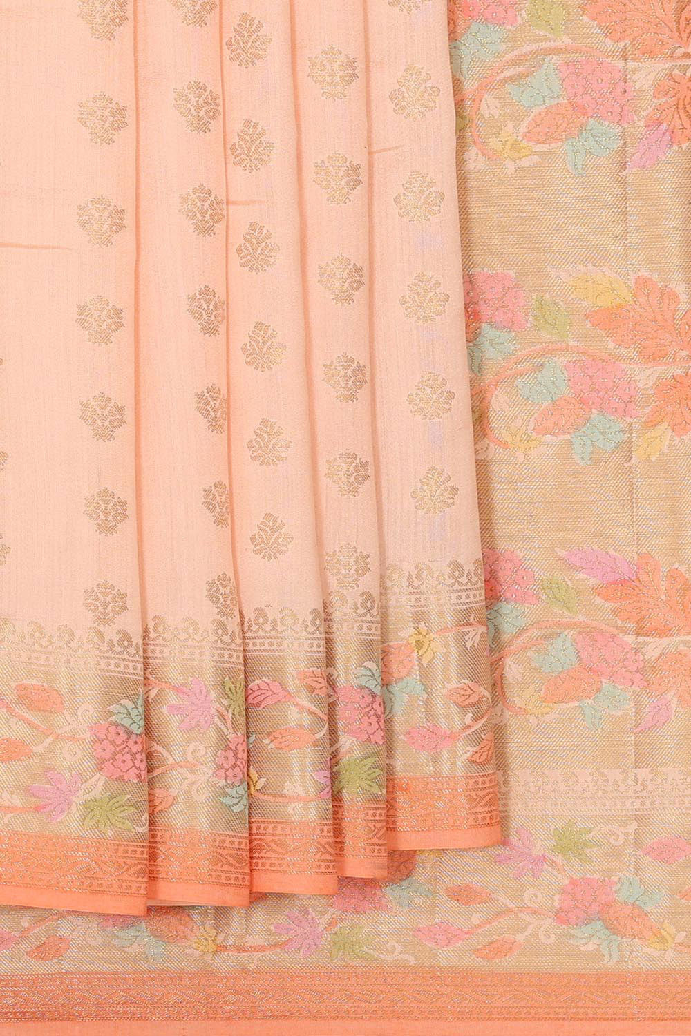 Banarasi Chiniya Silk Light Peach Saree