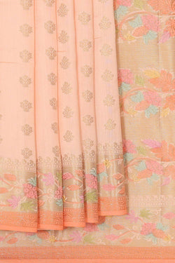 Image of Banarasi Chiniya Silk Light Peach Saree