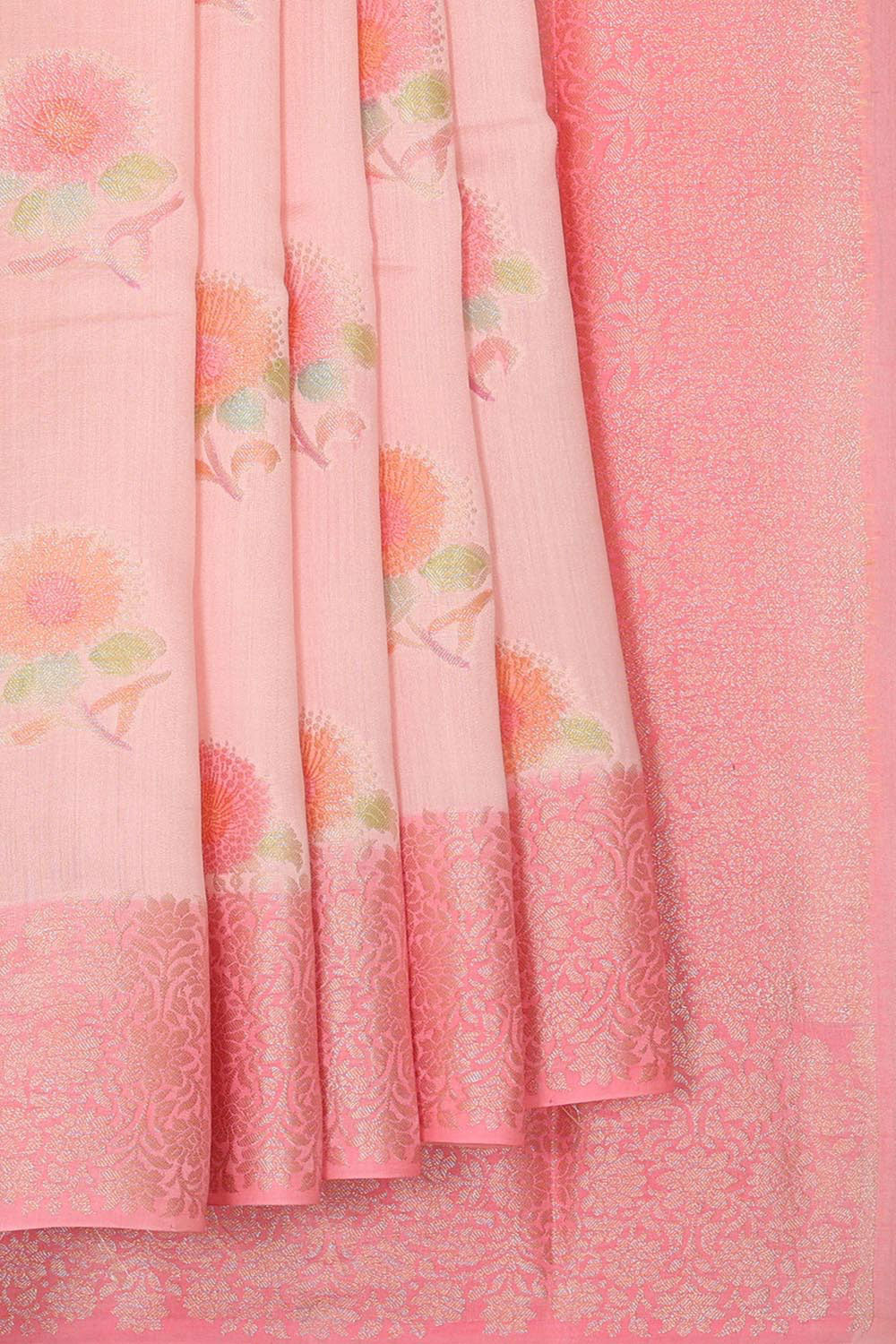 Banarasi Chiniya Silk Light Peach Saree