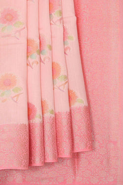 Image of Banarasi Chiniya Silk Light Peach Saree