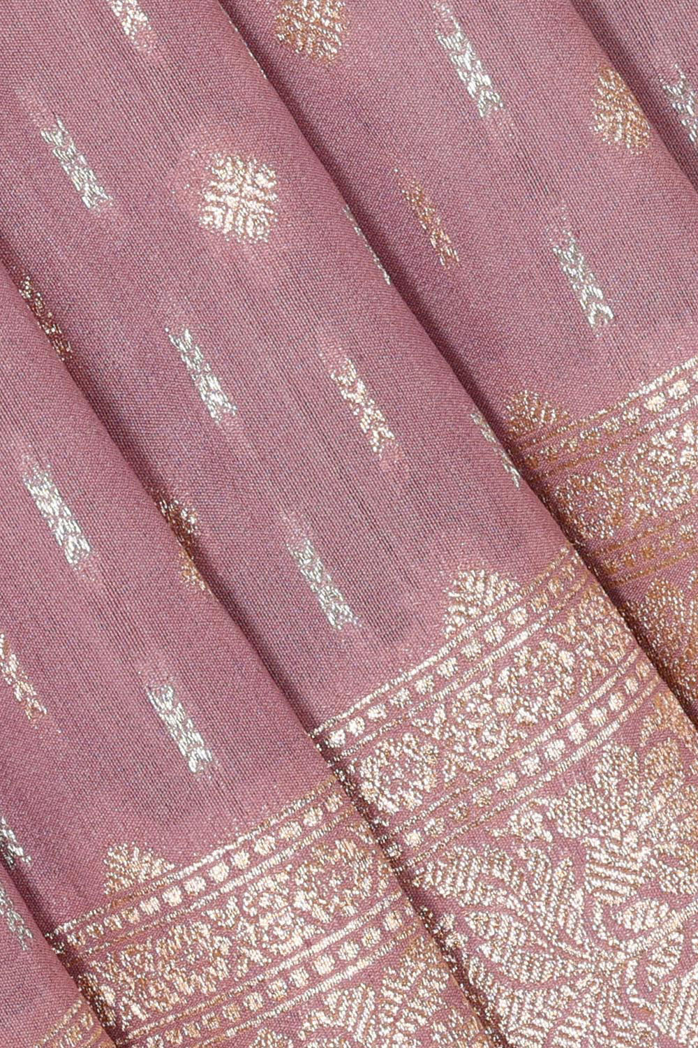 Collection of Banarasi Chiniya Silk Onion Pink Saree in a gallery layout