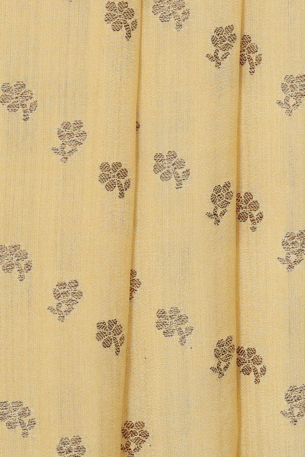 Collection of Banarasi Chiniya Silk Light Yellow Saree in a gallery layout