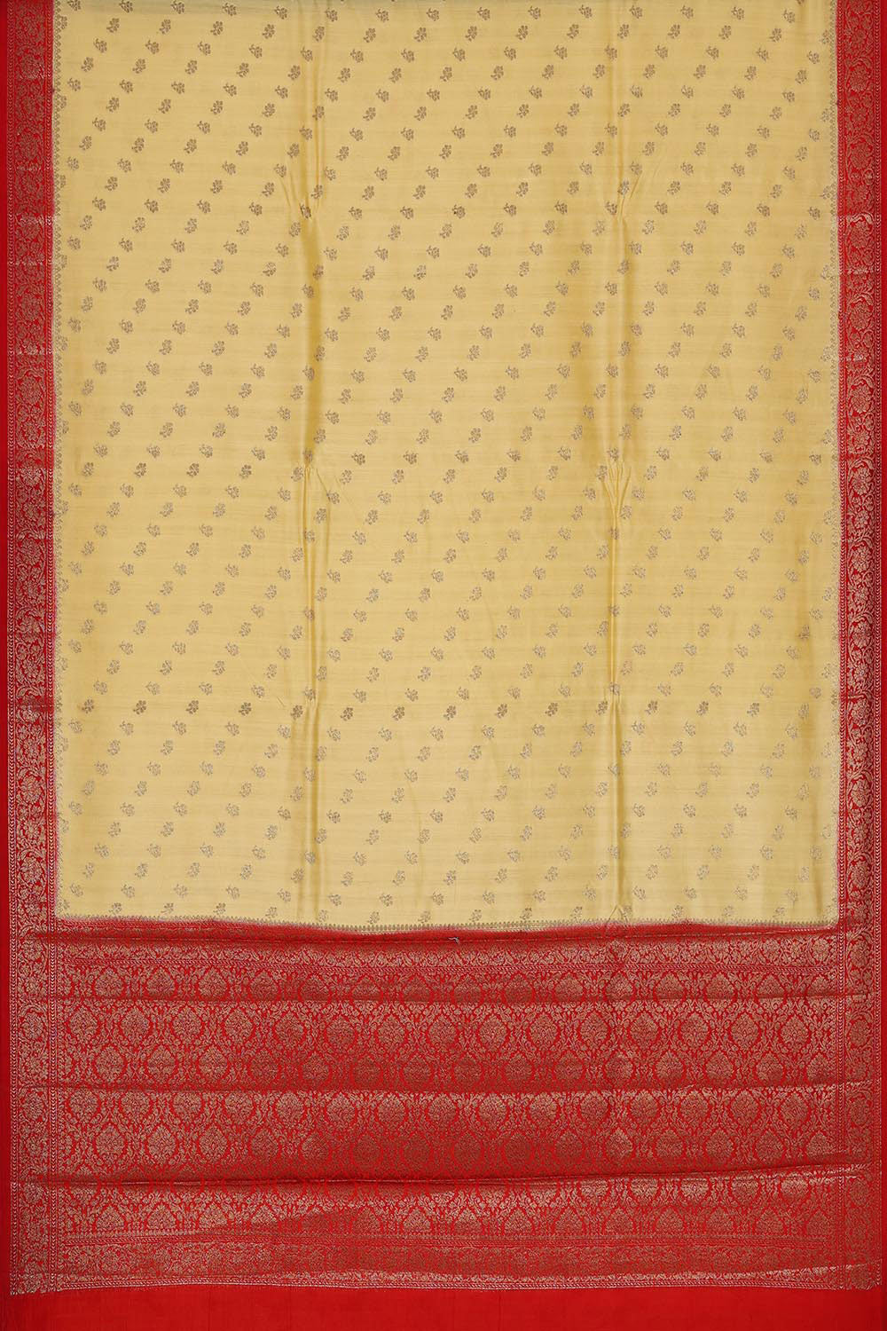 Collection of Banarasi Chiniya Silk Light Yellow Saree in a gallery layout