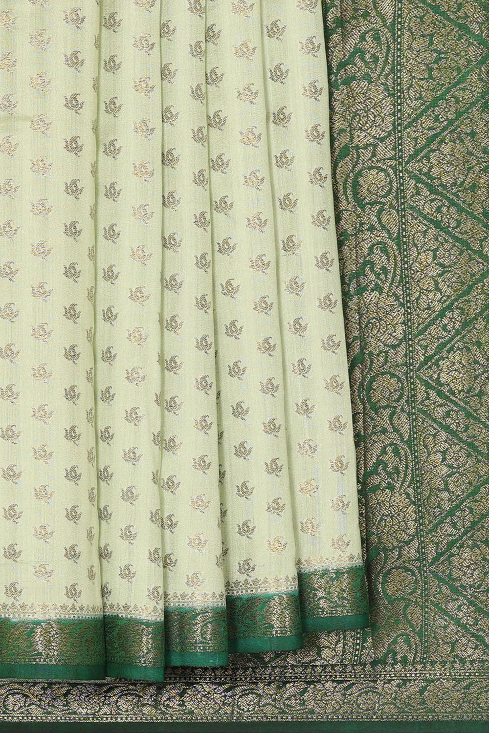 Banarasi Chiniya Silk Light Pista Green Saree