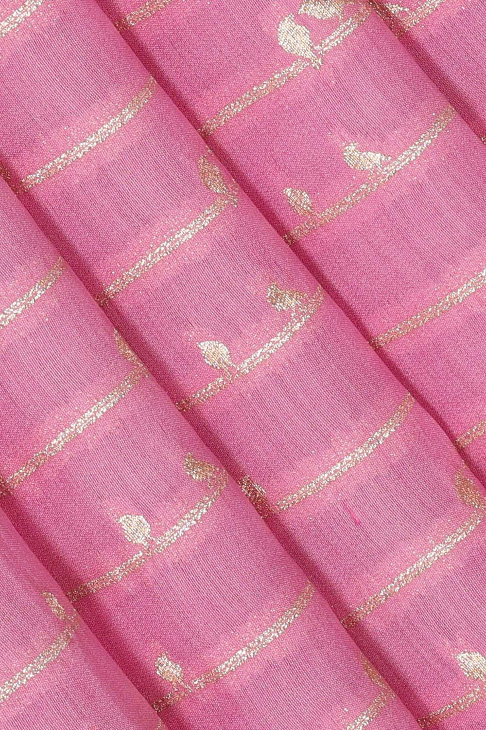 Banarasi Chiniya Silk Rose Pink Saree